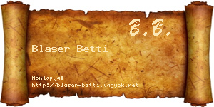 Blaser Betti névjegykártya